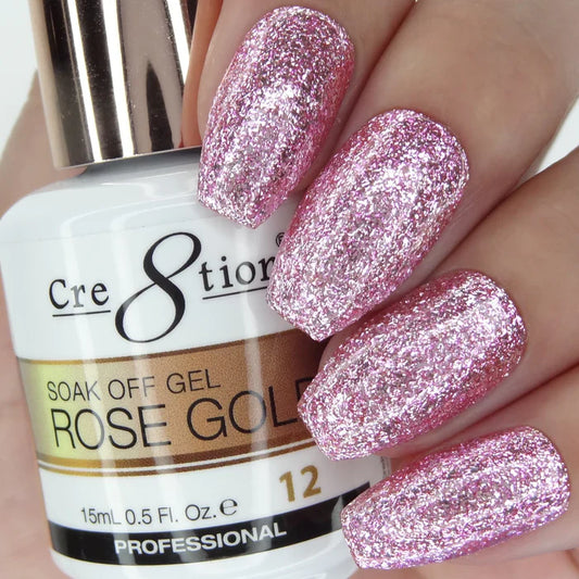 Cre8tion Rose Gold Soak Off Gel 0.5oz 12