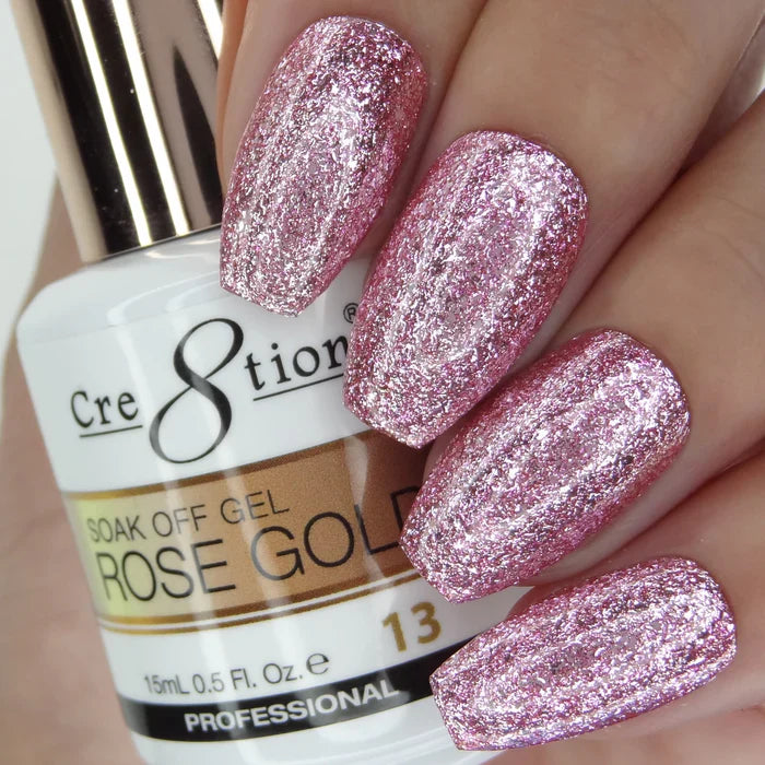 Cre8tion Rose Gold Soak Off Gel 0.5oz 13