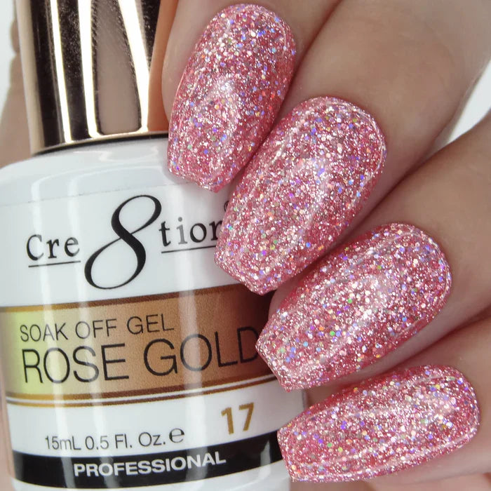 Cre8tion Rose Gold Soak Off Gel 0.5oz 17