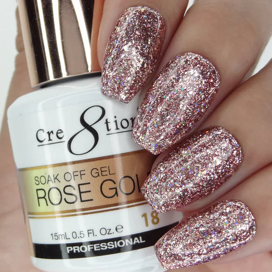 Cre8tion Rose Gold Soak Off Gel 0.5oz 18