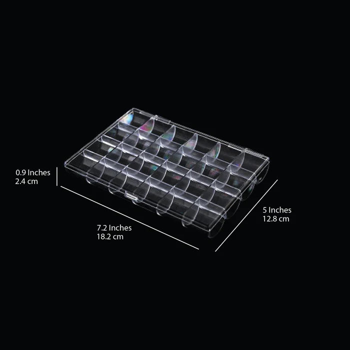 Cre8tion Transparent Nail Accessory Box- JJBX-AS-24G