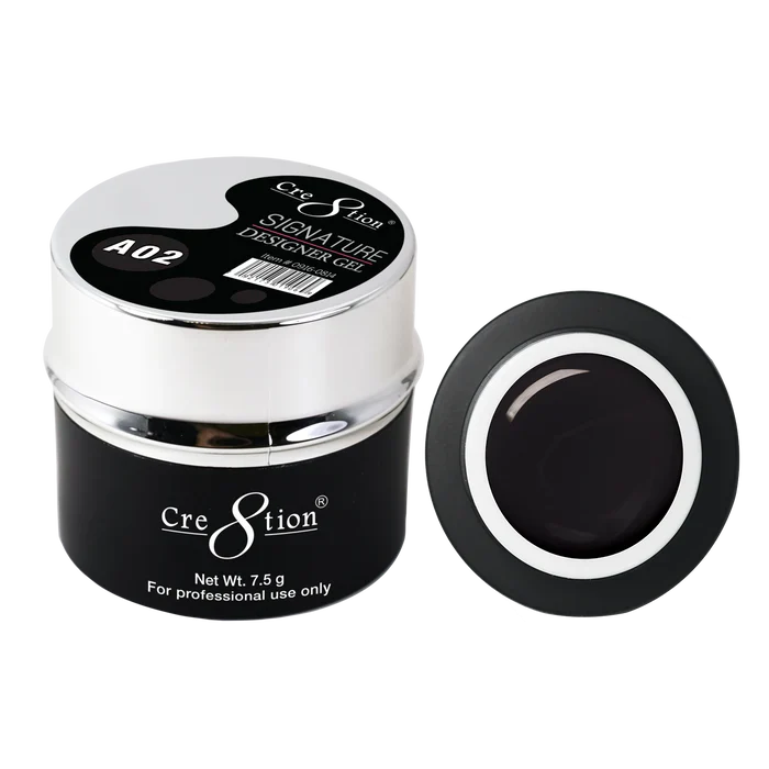 Cre8tion Signature Designer Gel 7.5 g - 0.26oz A02 Super Black