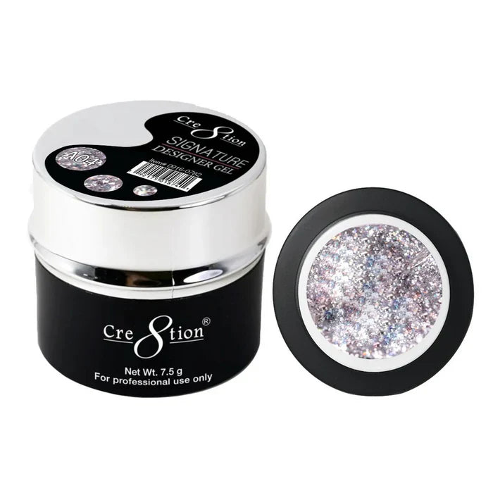 Cre8tion Signature Designer Gel 7.5 g - 0.26oz A04G Platinum Silver