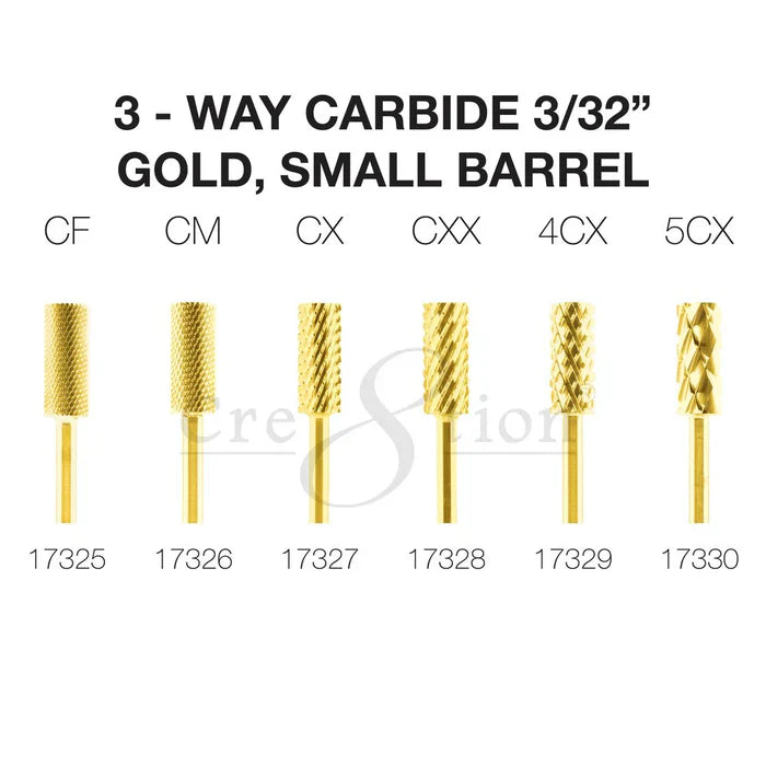 Cre8tion 3-Way Carbide Gold, Small Barrel 3/32" Set