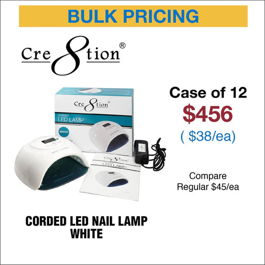 Cre8tion Corded LED Nail Lamp White 1 Case 12 pcs