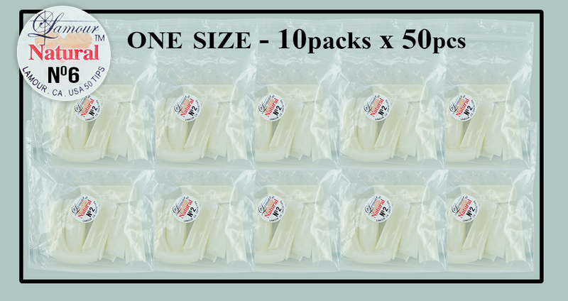 Lamour Natural Tip One Size - 10 Packs (50 per pack) Size #6