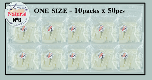 Lamour Natural Tip One Size - 10 Packs (50 per pack) Size #6