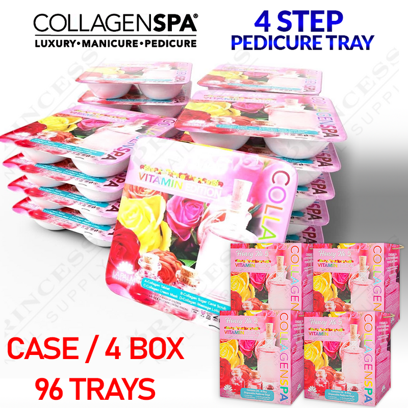 LP Collagen Spa 4 Step Pedi Tray Case/4 box/96 trays - Honey No5