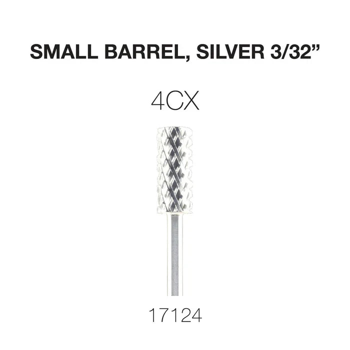 Cre8tion Carbide Small Barrel, Silver 3/32" 4CX