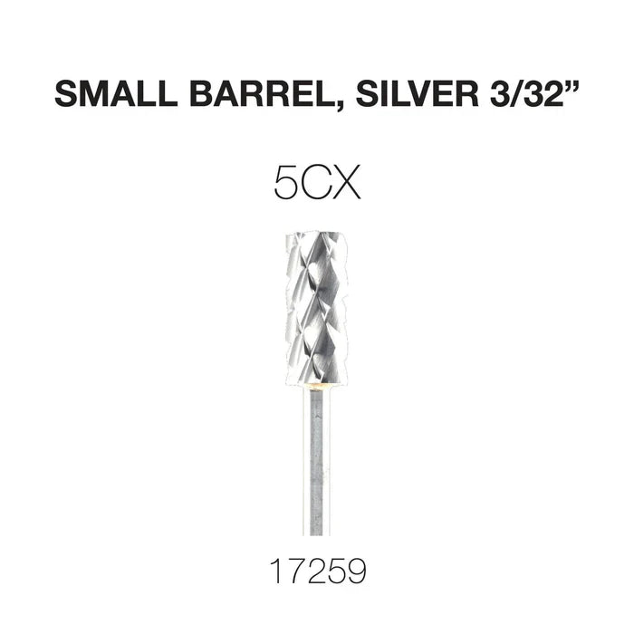 Cre8tion Carbide Small Barrel, Silver 3/32" 5CX