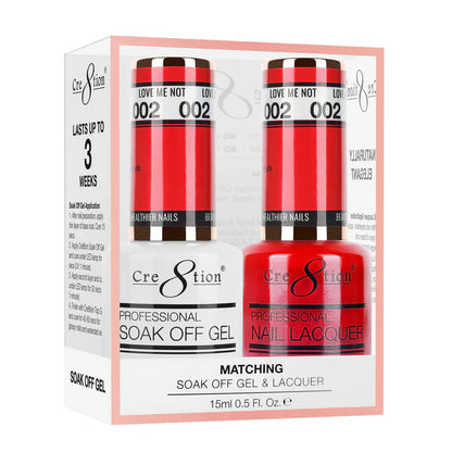 Cre8tion Soak Off Gel Matching Pair 0.5oz 002 CHERRY