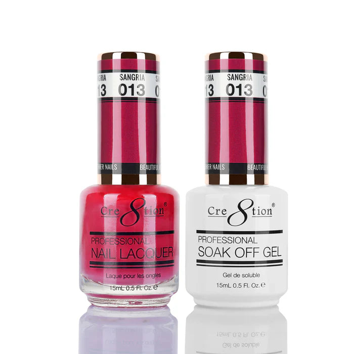 Cre8tion Soak Off Gel Matching Pair 0.5oz 013 SANGRIA