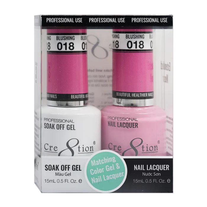 Cre8tion Soak Off Gel Matching Pair 0.5oz 018 BLUSHING