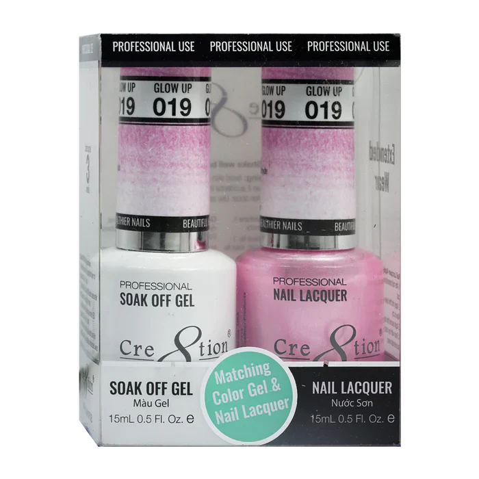 Cre8tion Soak Off Gel Matching Pair 0.5oz 019 GLOW UP (SHIMMERY)