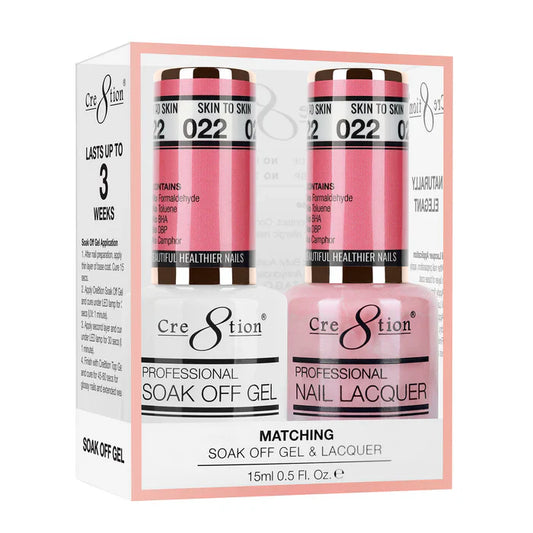 Cre8tion Soak Off Gel Matching Pair 0.5oz 022 SKIN TO SKIN