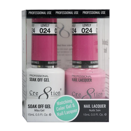 Cre8tion Soak Off Gel Matching Pair 0.5oz 024 LOVELY