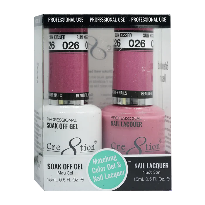 Cre8tion Soak Off Gel Matching Pair 0.5oz 026 SUN KISSED