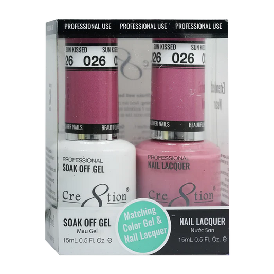 Cre8tion Soak Off Gel Matching Pair 0.5oz 026 SUN KISSED