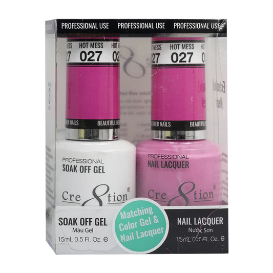 Cre8tion Soak Off Gel Matching Pair 0.5oz 027 HOT MESS