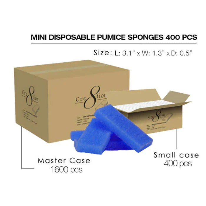 Cre8tion Mini Disposable Pumice Sponges - DARK BLUE 1 box ( 400pcs )