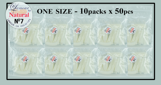 Lamour Natural Tip One Size - 10 Packs (50 per pack) Size #7