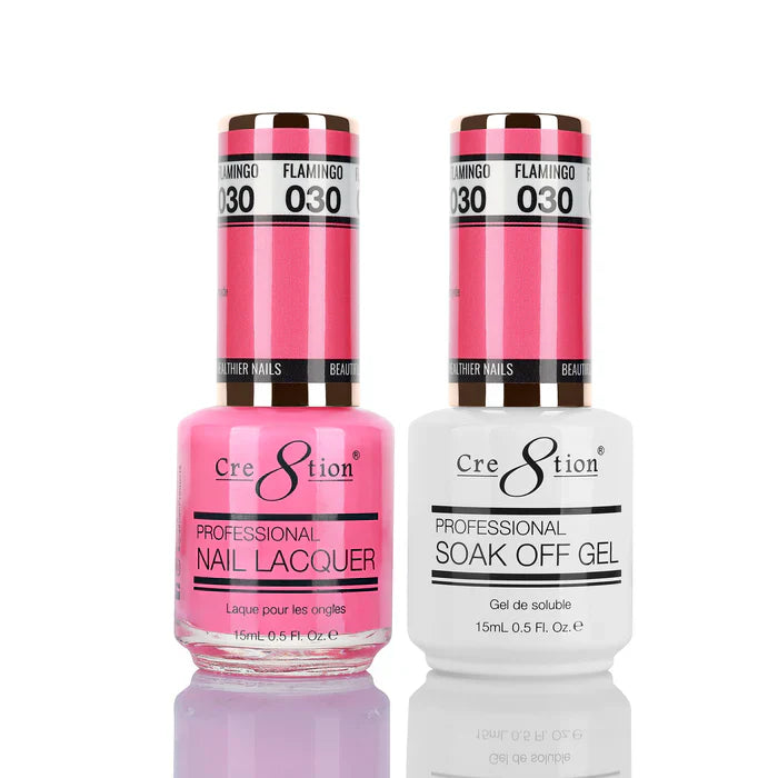 Cre8tion Soak Off Gel Matching Pair 0.5oz 030 FLAMINGO