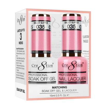 Cre8tion Soak Off Gel Matching Pair 0.5oz 035 BALLET SLIPPER