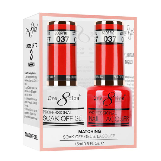 Cre8tion Soak Off Gel Matching Pair 0.5oz 037 SCORPIO