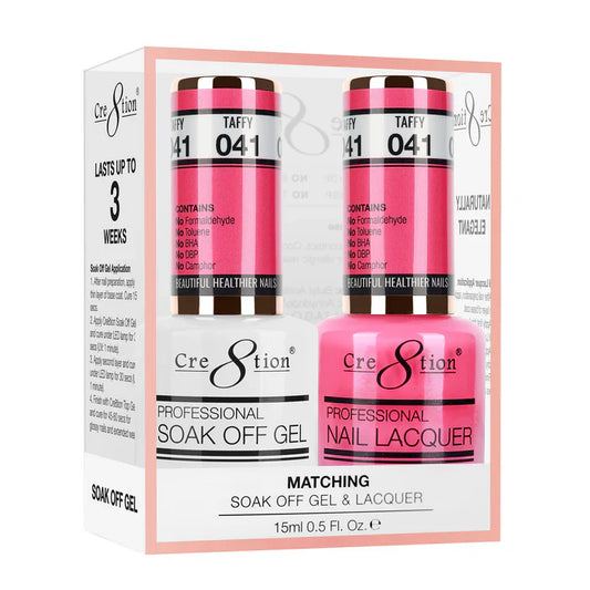 Cre8tion Soak Off Gel Matching Pair 0.5oz 041 TAFFY (NEON)