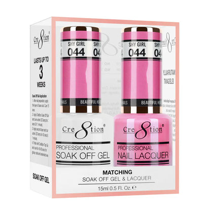 Cre8tion Soak Off Gel Matching Pair 0.5oz 044 SHY GIRL