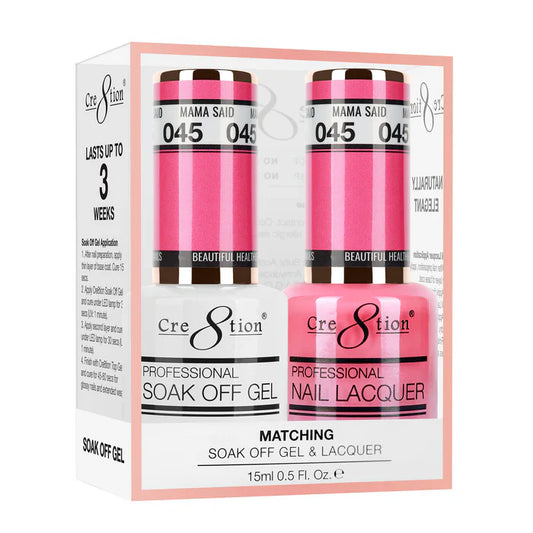 Cre8tion Soak Off Gel Matching Pair 0.5oz 045 MAMA SAID