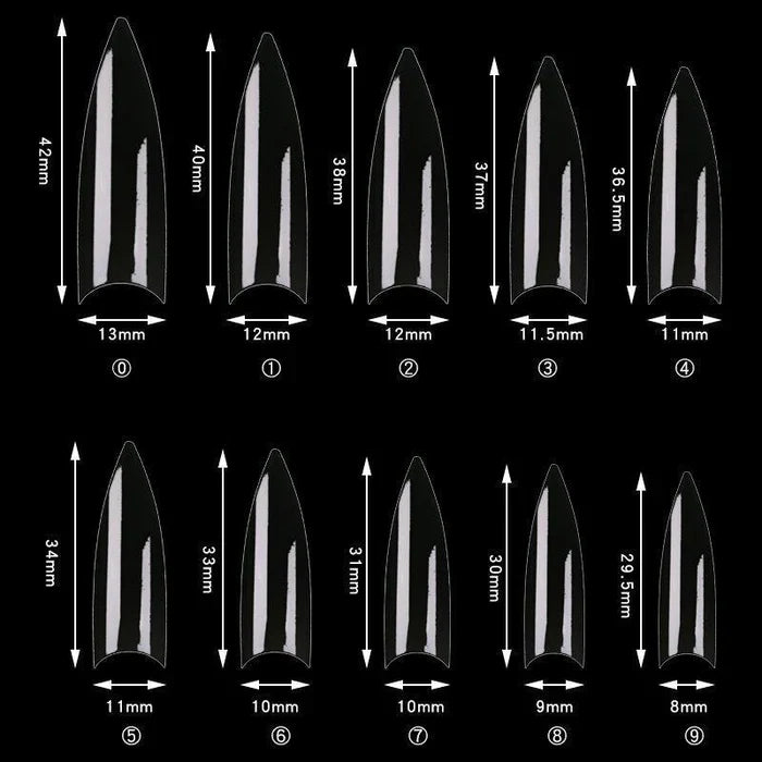 Cre8tion Special Shape - 12 Wide Stiletto 500 pcs./box Clear