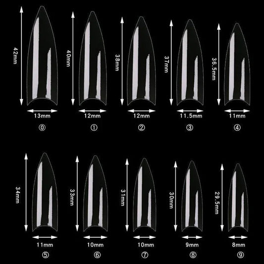 Cre8tion Special Shape - 12 Wide Stiletto 500 pcs./box Clear