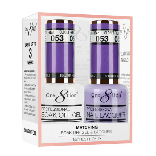 Cre8tion Soak Off Gel Matching Pair 0.5oz 053 CLOSET FREAK