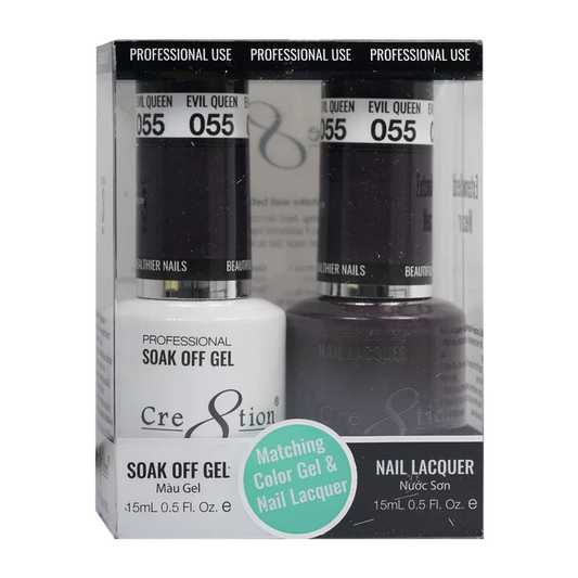 Cre8tion Soak Off Gel Matching Pair 0.5oz 055 EVIL QUEEN