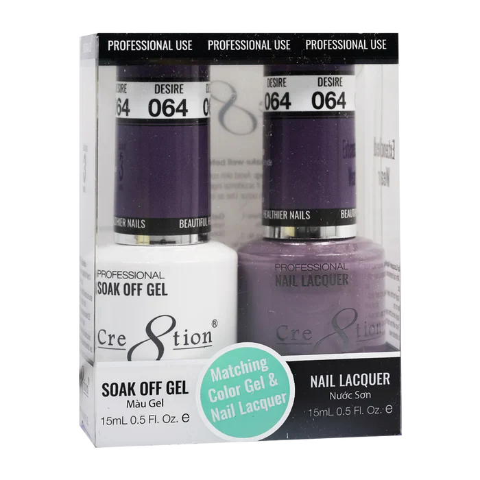 Cre8tion Soak Off Gel Matching Pair 0.5oz 064 DESIRE