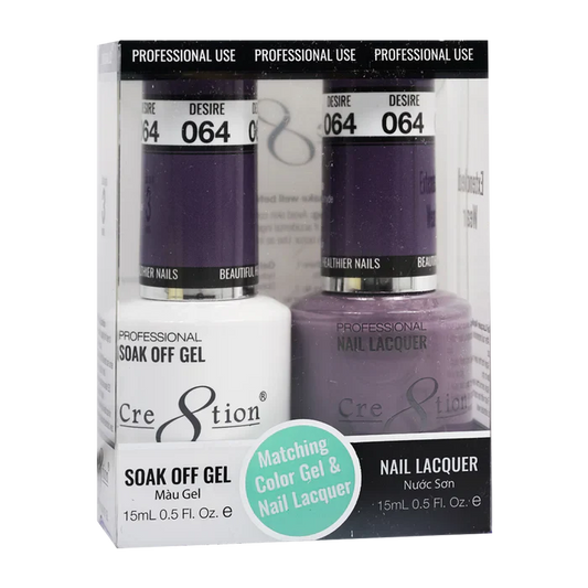 Cre8tion Soak Off Gel Matching Pair 0.5oz 064 DESIRE