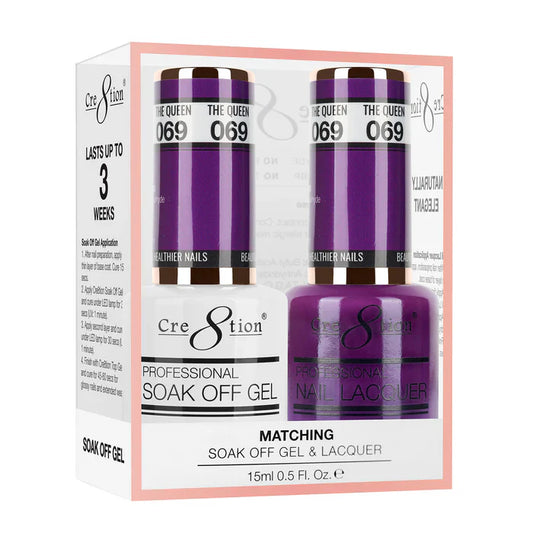 Cre8tion Soak Off Gel Matching Pair 0.5oz 069 THE QUEEN