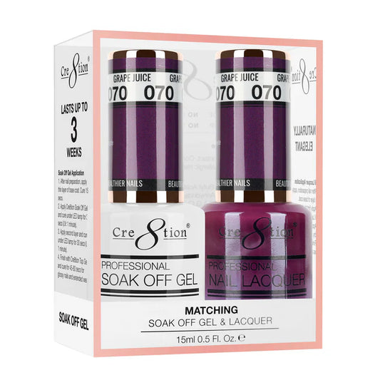 Cre8tion Soak Off Gel Matching Pair 0.5oz 070 GRAPE JUICE