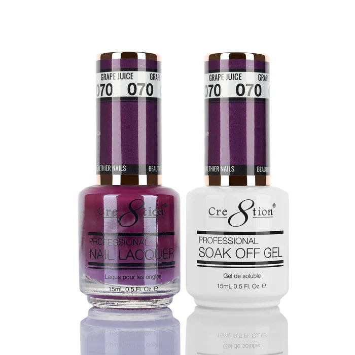 Cre8tion Soak Off Gel Matching Pair 0.5oz 070 GRAPE JUICE