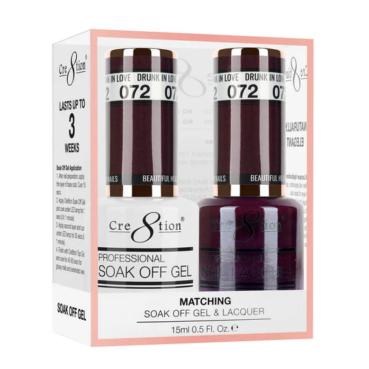 Cre8tion Soak Off Gel Matching Pair 0.5oz 072 DRUNK IN LOVE