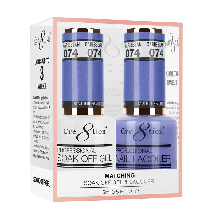 Cre8tion Soak Off Gel Matching Pair 0.5oz 074 CARIBBEAN