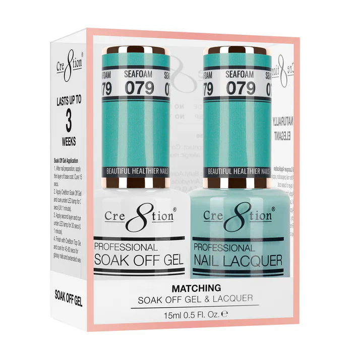 Cre8tion Soak Off Gel Matching Pair 0.5oz 079 SEAFOAM