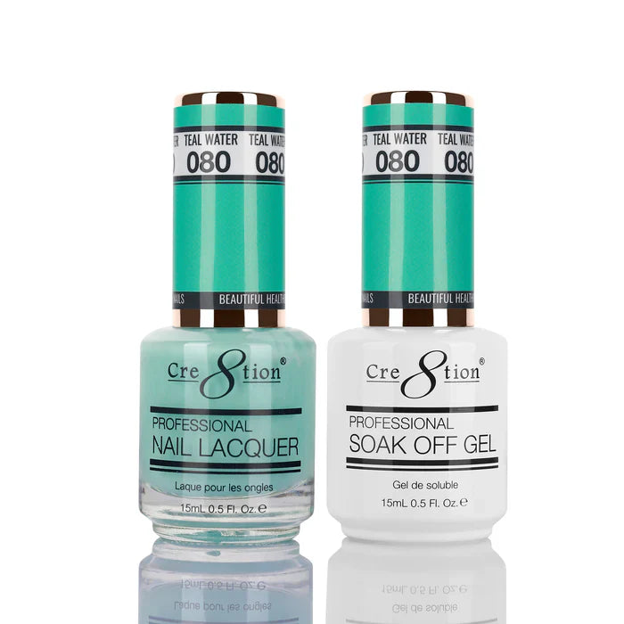 Cre8tion Soak Off Gel Matching Pair 0.5oz 080 TEAL WATER