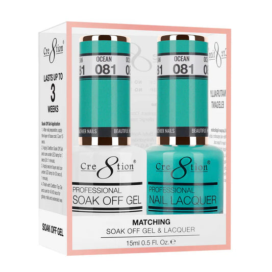 Cre8tion Soak Off Gel Matching Pair 0.5oz 081 OCEAN