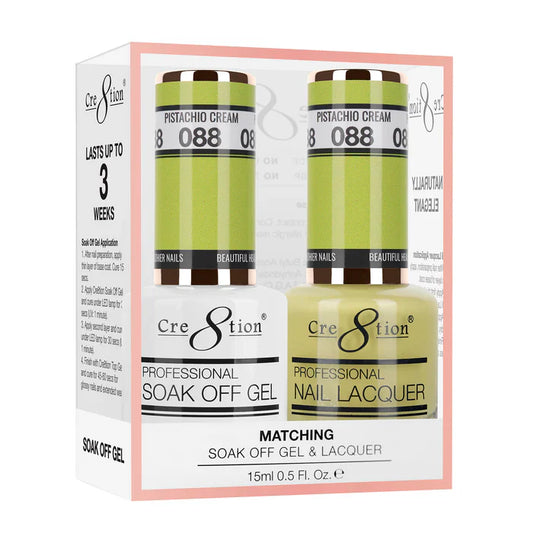 Cre8tion Soak Off Gel Matching Pair 0.5oz 088 PISTACHIO CREAM