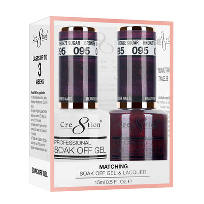 Cre8tion Soak Off Gel Matching Pair 0.5oz 095 ACAI BERRY