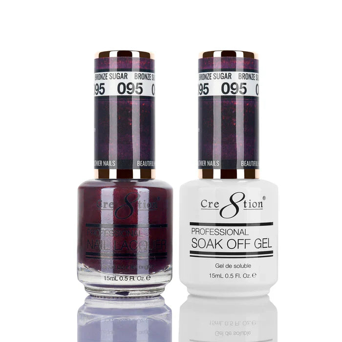 Cre8tion Soak Off Gel Matching Pair 0.5oz 095 ACAI BERRY