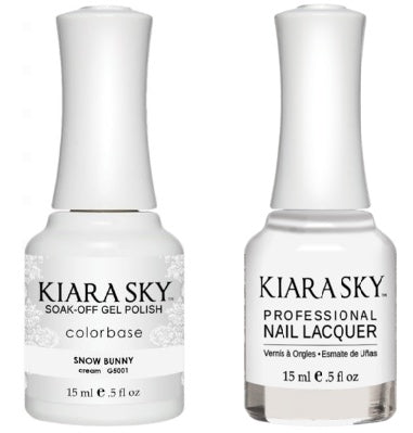 Kiara Sky All-In-One GEL + MATCHING LACQUER (DUO) - 5001 SNOW BUNNY