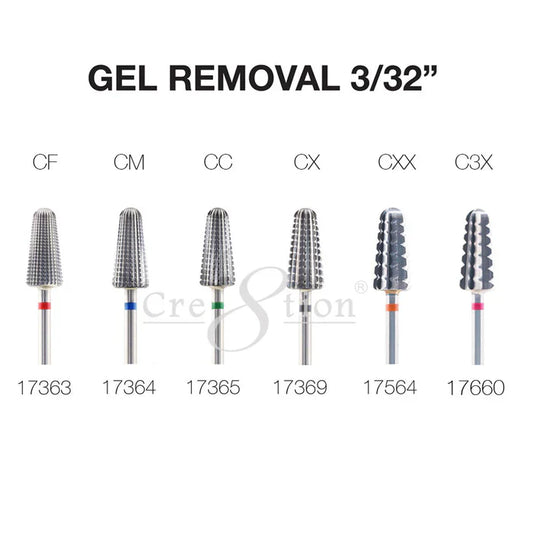 Cre8tion Gel Removal Nail Filing Bit 3/32" Set